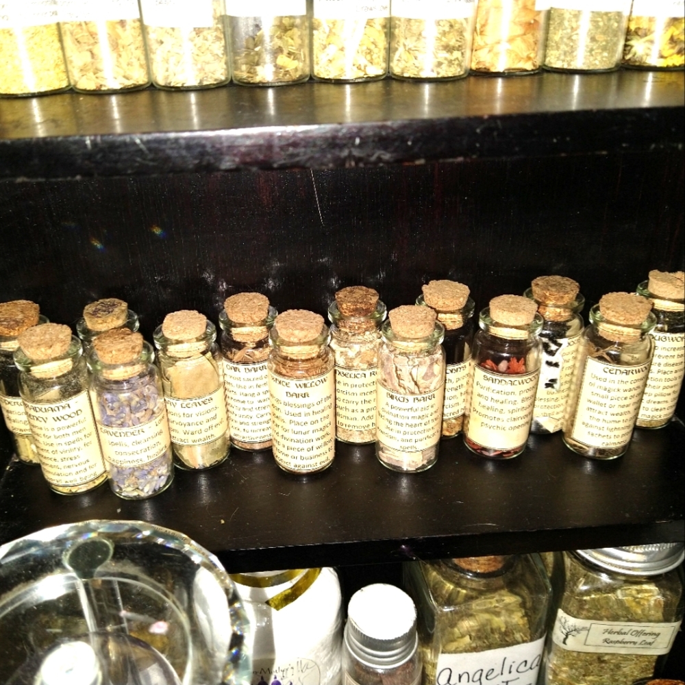 Bottled wiccan herbs